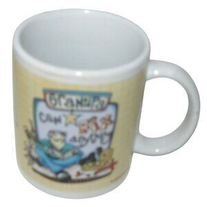 Rare Grandpa Can Fix Anything Jessica Brookline Graphic White Ceramic Mug